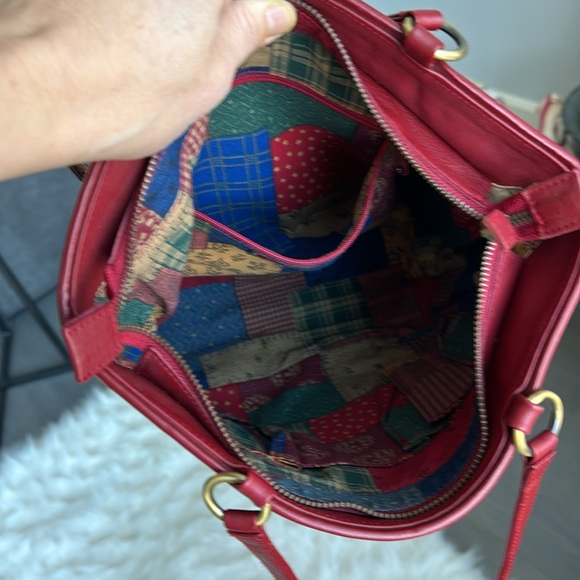 Isabella Fiore. Brown Suede and Red Leather Tote. Limited Edition. Rare find. - Picture 6 of 15